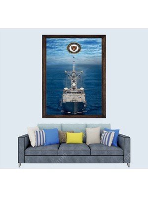 Lioncraft Türkçü, Türk Donanması, Gemileri Çerçeveli Cam Duvar Tablosu 50X70 cm Sp1