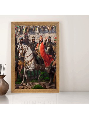 Lioncraft Fatih Sultan Mehmet  Tablo, Çerçeveli Cam Tablo 40X60 cm
