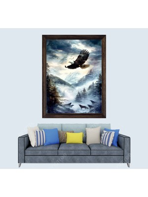 Lioncraft Kartal Çerçeveli Duvar Tablosu 40X60 cm