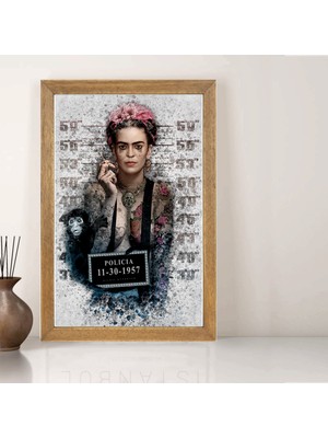 Lioncraft Frida Kahlo Tablo, Çerçeveli Cam Tablo 40X60 cm