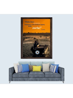 Lioncraft Türkçü, Türk Deniz Kuvvetleri, Piri Reis, Çerçeveli Cam Duvar Tablosu 40X60CM