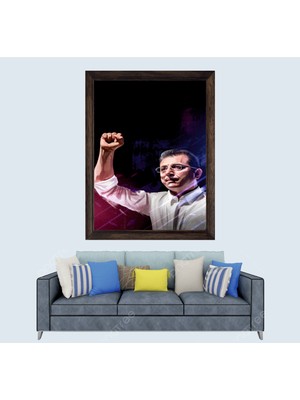 Lioncraft Istanbul Belediye Başkanı Ekrem Imamoğlu Çerçeveli Duvar Tablosu 50X70 cm