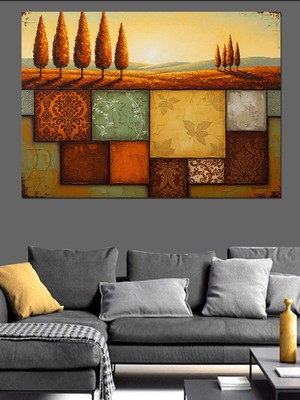 Karizma Tablo Renkli Şişeler Manzara Işık Dekoratif Kanvas - Mdf Ahşap Tablo