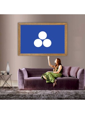 Lioncraft Büyük Timur Imparatorluğu Devleti Bayrağı  Tablo, Çerçeveli Cam Tablo 40X60 cm