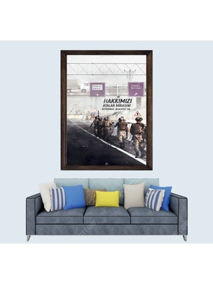 Lioncraft Türkçü, Türk Askeri, Kızıl Elma, Vatan  Çerçeveli Cam Duvar Tablosu 40X60 cm