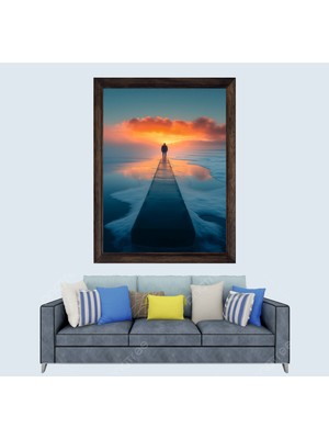 Lioncraft Gün Batımı Çerçeveli Duvar Tablosu 50X70 cm