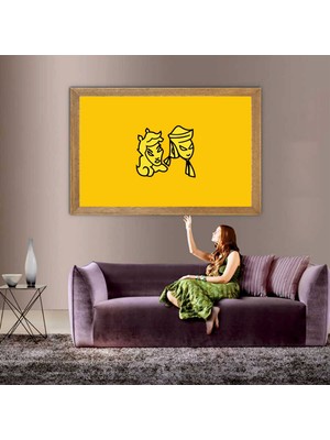 Lioncraft Uygur Imparatorluğu Devleti Bayrağı  Tablo, Çerçeveli Cam Tablo 40X60 cm