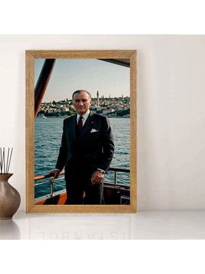 Lioncraft Mustafa Kemal Atatürk Tablo, Çerçeveli Cam Tablo 50X70 cm