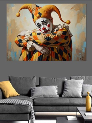 Karizma Tablo Üzgün Soytarı  Dekoratif Kanvas - Mdf Ahşap Tablo