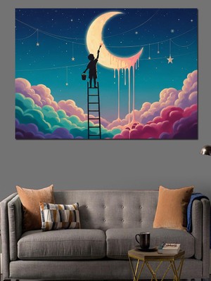 Karizma Tablo Ay ve Düşler Dekoratif Kanvas - Mdf Ahşap Tablo