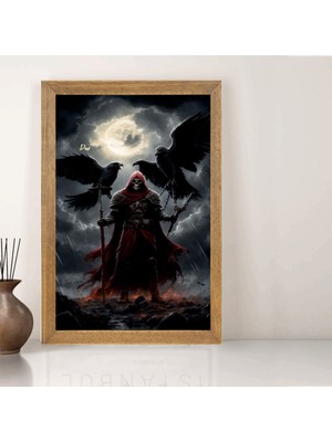 Lioncraft Kuru Kafa Şövalye Tablo, Çerçeveli Cam Tablo 40X60 cm