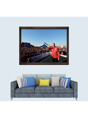 Lioncraft Cumhurbaşkanımız Recep Tayyip Erdoğan, Çerçeveli Cam Duvar Tablosu 40X60 cm SP12