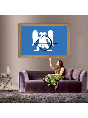 Lioncraft Büyük Selçuklu Imparatorluğu Devleti Bayrağı  Tablo, Çerçeveli Cam Tablo 50X70 cm