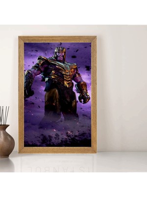 Lioncraft Marvel Thanos Tablo, Çerçeveli Cam Tablo 50X70 cm
