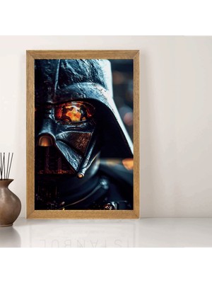 Lioncraft Star Wars Darth Vader Tablo, Wallpaper, Duvar Tablosu, Çerçeveli Cam Tablo 40X60CM