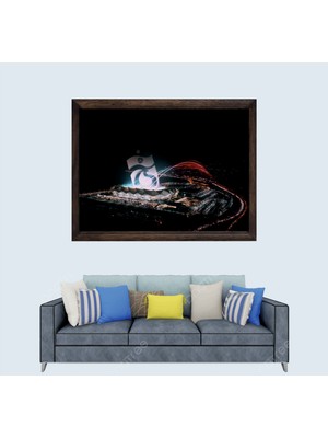 Lioncraft Trabzon, Trabzonspor Papara Park Stadyumu Çerçeveli Cam Duvar Tablosu 40X60 cm Sp4