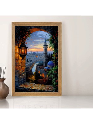 Lioncraft Ispanya Manzaralı Tablo, Wallpaper, Duvar Tablosu, Çerçeveli Cam Tablo 40X60CM