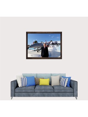Lioncraft Cumhurbaşkanımız Recep Tayyip Erdoğan, Çerçeveli Cam Duvar Tablosu 40X60 cm SP16