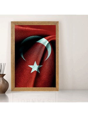 Lioncraft Türk Bayrağı Tablo, Çerçeveli Cam Tablo 40X60 cm
