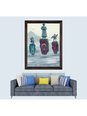 Lioncraft Türkçülük-Mhp-Ülkü Ocakları Çerçeveli Duvar Tablosu 40X60 cm