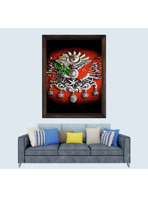 Lioncraft Osmanlı Imparatorluğu Arması 2 Çerçeveli Duvar Tablosu 40X60 cm