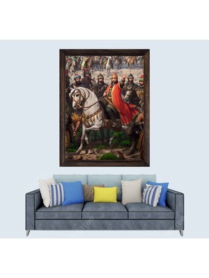 Lioncraft Osmanlı Yapay Zekay Fatih Sultan Mehmet Han 1 Çerçeveli Duvar Tablosu 40X60 cm