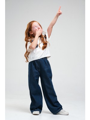 Loco Loco Oversize Kız Pantolon - Mavi