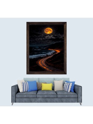 Lioncraft Gece Manzarası Çerçeveli Duvar Tablosu 50X70 cm