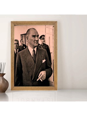 Lioncraft Mustafa Kemal Atatürk Tablo, Çerçeveli Cam Tablo 50X70 cm