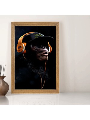 Lioncraft Kral Maymun Tablo, Çerçeveli Cam Tablo 50X70 cm