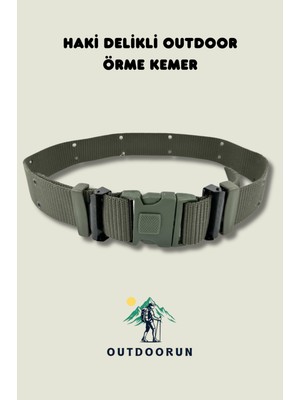 Outdoorun Haki Delikli Outdoor Örme Kemer
