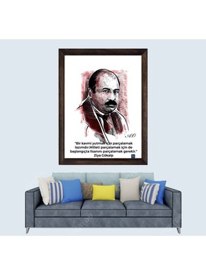 Lioncraft Ziya Gökalp  Çerçeveli Duvar Tablosu 50X70 cm