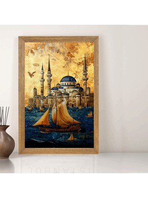 Lioncraft Deniz Manzaralı, Cami Tablo, Wallpaper,dini Duvar Tablosu, Çerçeveli Cam Tablo 40X60CM