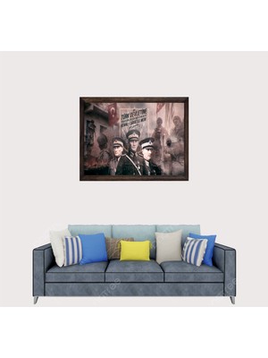 Lioncraft Türkçü, Mustafa Kemal Atatürk Sözleri , Türk, Çerçeveli Cam Duvar Tablosu 40X60 cm