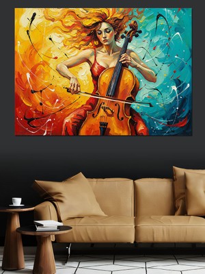 Karizma Tablo Yanan Kadın Fantastik Sanat Dekoratif Kanvas - Mdf Ahşap Tablo