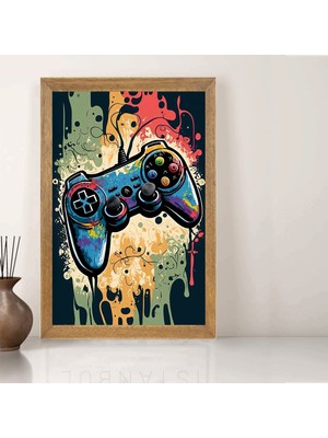 Lioncraft Playstation Konsolu Tablo, Wallpaper, Duvar Tablosu, Çerçeveli Cam Tablo 40X60CM