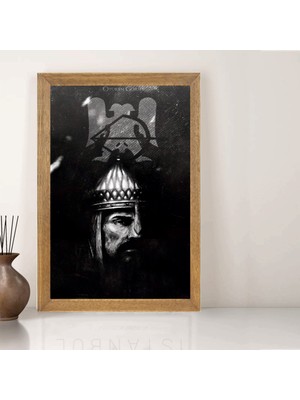 Lioncraft Büyük Selçuklu Devleti, Sultan Alparslan Tablo, Çerçeveli Cam Tablo 50X70 cm