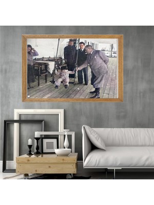 Lioncraft Mustafa Kemal Atatürk Tablo, Çerçeveli Cam Tablo 50X70 cm