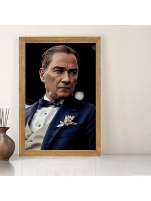 Lioncraft Mustafa Kemal Atatürk Portresi Tablo, Wallpaper, Duvar Tablosu, Çerçeveli Cam Tablo 50X70CM