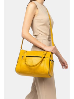 Lederax Hakiki Deri Beş Bölmeli Kadın El ve Omuz Çantası LD332