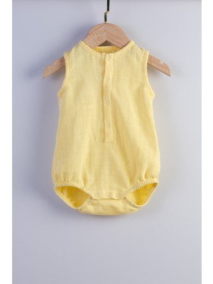 Bondberro Flamlı Müslin %100 Pamuk Bebek ve Çocuk Zıbın ( Sarı )