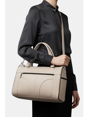 Lederax Hakiki Deri Beş Bölmeli Kadın El ve Omuz Çantası LD332