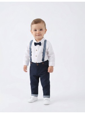 Aden Bayramlık Salopet Askılı Papyonlu 2li Bebek Takımı