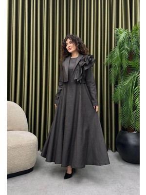 Cardella Bella Ince Denim Ceket & Jile Tesettür Uyumlu Ikili Takım