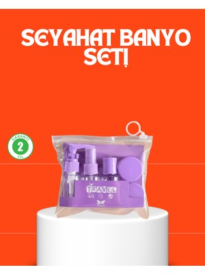 5 Parça Seyahat Kişisel Bakım Seti Şişe Sprey Krem Kutulu - Lisinya