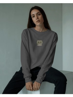 Scottish Fold Kedi Baskılı Kadın Sweatshirt – Minimal Tasarım | Muhtar Store
