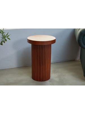 FURU Mahognı | Maun Ağacı Rengi Yan Sehpa