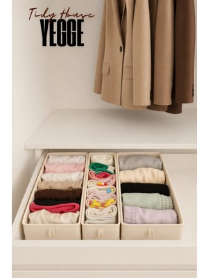 Yegge 3lü Set Çekmece ve Dolap Içi Düzenleyici, Raf Düzenleyici, Katlanabilir Çorap ve Çamaşır Organizer