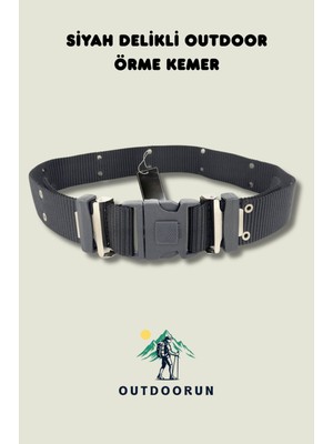 Outdoorun Siyah Delikli Outdoor Örme Kemer