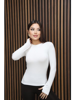 Sporza Kadın Bisiklet Yaka Parmak Geçirmeli Likralı Uzun Kollu Basic Body Bluz